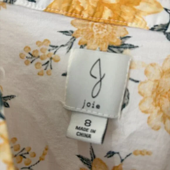 Joie Floral Tiered Puff Sleeve Amelian Mini dress Size 8 Cotton - Picture 4 of 11